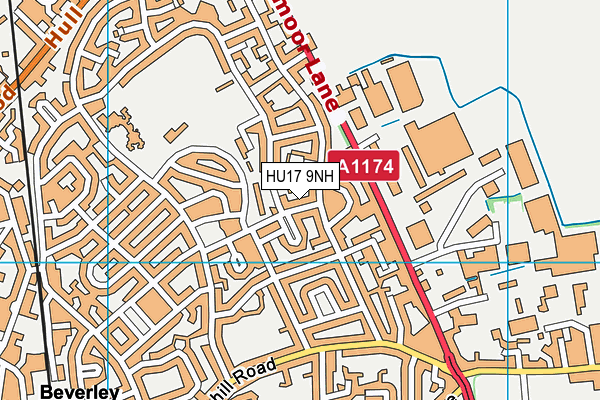 HU17 9NH map - OS VectorMap District (Ordnance Survey) HU17 9NH map - OS VectorMap District (Ordnance Survey)
