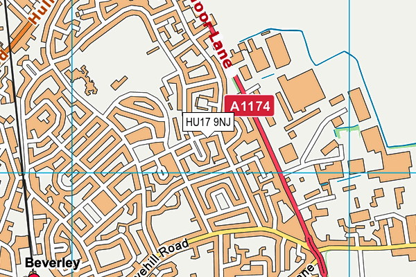 HU17 9NJ map - OS VectorMap District (Ordnance Survey) HU17 9NJ map - OS VectorMap District (Ordnance Survey)