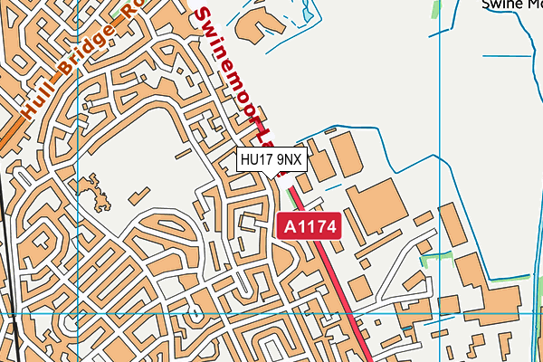 HU17 9NX map - OS VectorMap District (Ordnance Survey) HU17 9NX map - OS VectorMap District (Ordnance Survey)