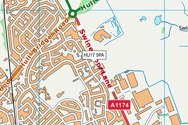 HU17 9PA map - OS VectorMap District (Ordnance Survey) HU17 9PA map - OS VectorMap District (Ordnance Survey)