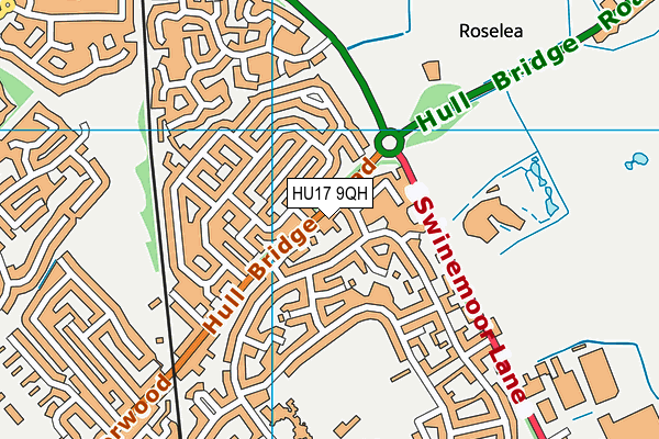 HU17 9QH map - OS VectorMap District (Ordnance Survey) HU17 9QH map - OS VectorMap District (Ordnance Survey)