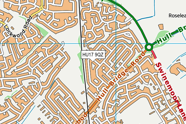 HU17 9QZ map - OS VectorMap District (Ordnance Survey) HU17 9QZ map - OS VectorMap District (Ordnance Survey)