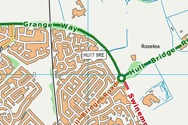 HU17 9RE map - OS VectorMap District (Ordnance Survey) HU17 9RE map - OS VectorMap District (Ordnance Survey)