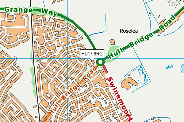 HU17 9RG map - OS VectorMap District (Ordnance Survey) HU17 9RG map - OS VectorMap District (Ordnance Survey)
