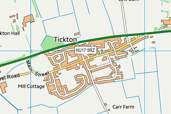 HU17 9RZ map - OS VectorMap District (Ordnance Survey)