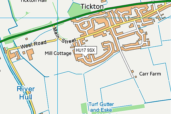 HU17 9SX map - OS VectorMap District (Ordnance Survey)