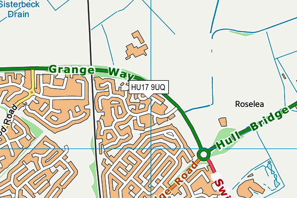 HU17 9UQ map - OS VectorMap District (Ordnance Survey) HU17 9UQ map - OS VectorMap District (Ordnance Survey)