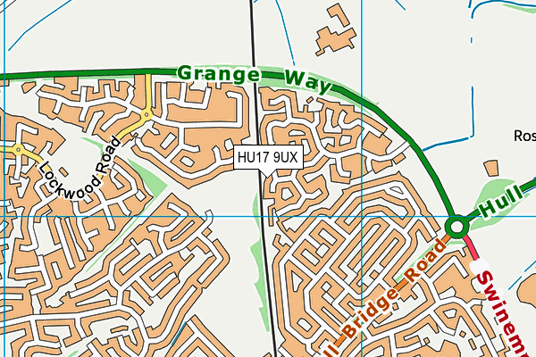 HU17 9UX map - OS VectorMap District (Ordnance Survey) HU17 9UX map - OS VectorMap District (Ordnance Survey)