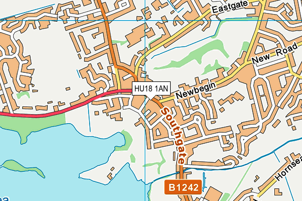 HU18 1AN map - OS VectorMap District (Ordnance Survey)