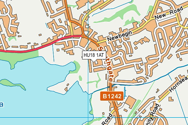 HU18 1AT map - OS VectorMap District (Ordnance Survey)
