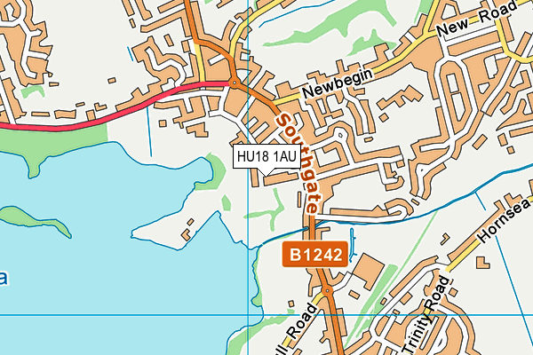 HU18 1AU map - OS VectorMap District (Ordnance Survey)