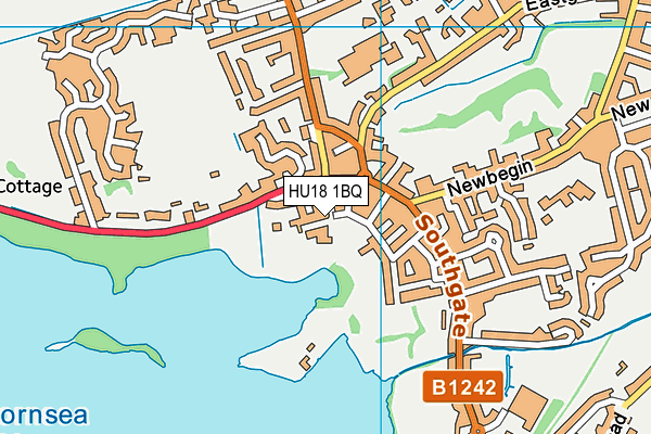 HU18 1BQ map - OS VectorMap District (Ordnance Survey)