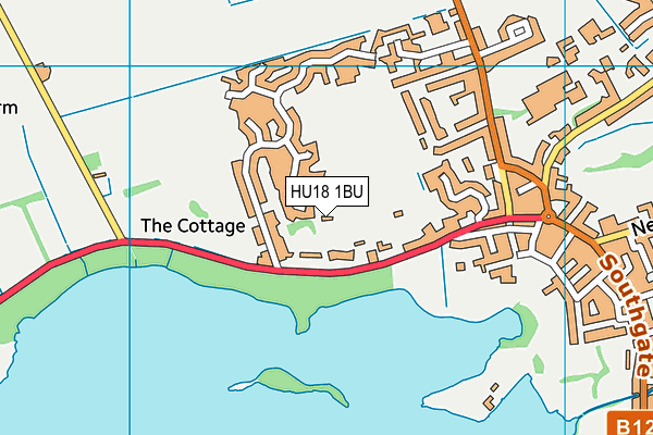 HU18 1BU map - OS VectorMap District (Ordnance Survey)
