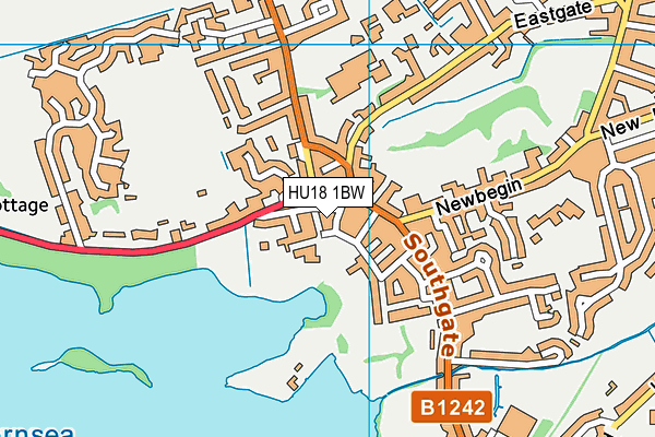 HU18 1BW map - OS VectorMap District (Ordnance Survey)