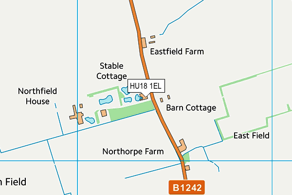 HU18 1EL map - OS VectorMap District (Ordnance Survey)