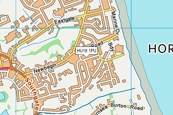 HU18 1PU map - OS VectorMap District (Ordnance Survey)