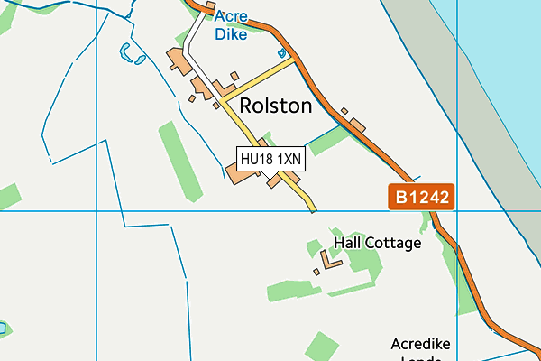 HU18 1XN map - OS VectorMap District (Ordnance Survey)