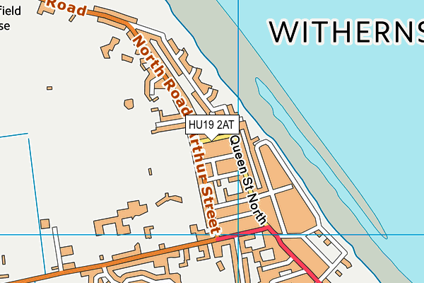 HU19 2AT map - OS VectorMap District (Ordnance Survey)
