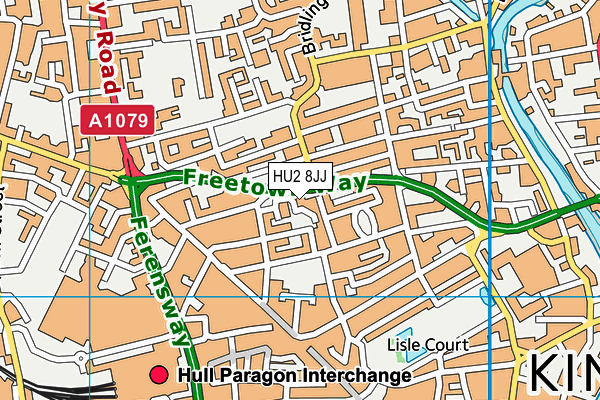 HU2 8JJ map - OS VectorMap District (Ordnance Survey) HU2 8JJ map - OS VectorMap District (Ordnance Survey)