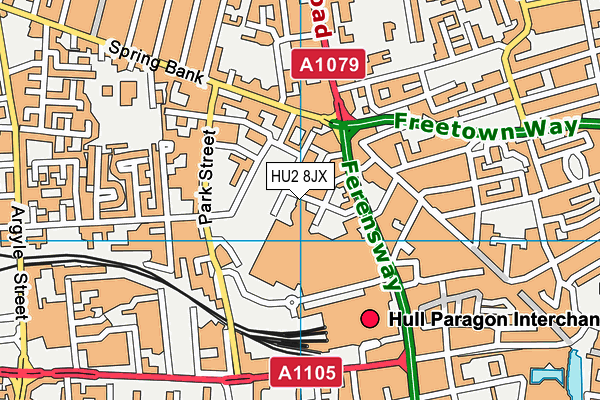HU2 8JX map - OS VectorMap District (Ordnance Survey) HU2 8JX map - OS VectorMap District (Ordnance Survey)