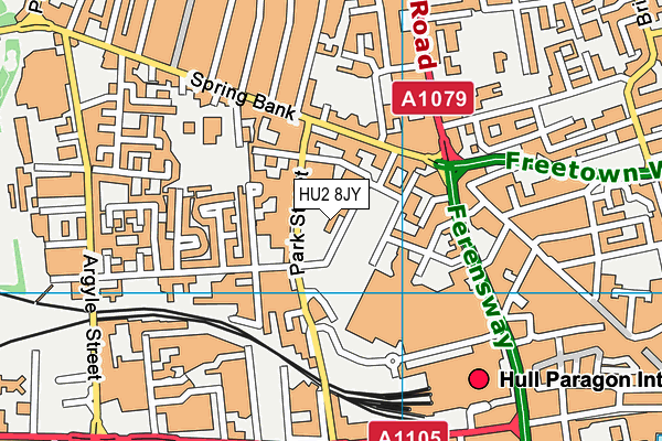 HU2 8JY map - OS VectorMap District (Ordnance Survey)