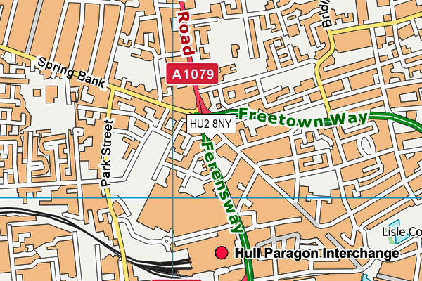 HU2 8NY map - OS VectorMap District (Ordnance Survey)