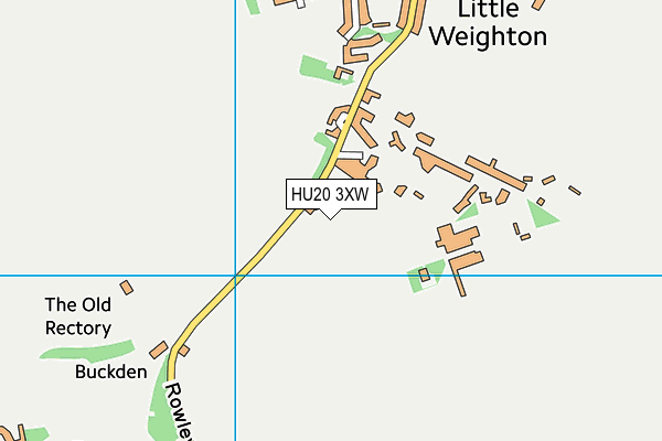 HU20 3XW map - OS VectorMap District (Ordnance Survey)