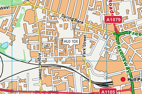 HU3 1DX map - OS VectorMap District (Ordnance Survey) HU3 1DX map - OS VectorMap District (Ordnance Survey)
