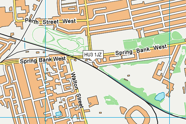HU3 1JZ map - OS VectorMap District (Ordnance Survey)