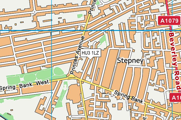 HU3 1LZ map - OS VectorMap District (Ordnance Survey) HU3 1LZ map - OS VectorMap District (Ordnance Survey)