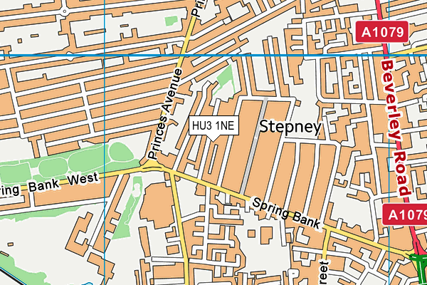 HU3 1NE map - OS VectorMap District (Ordnance Survey) HU3 1NE map - OS VectorMap District (Ordnance Survey)