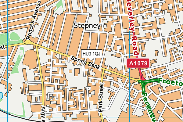 HU3 1QJ map - OS VectorMap District (Ordnance Survey) HU3 1QJ map - OS VectorMap District (Ordnance Survey)
