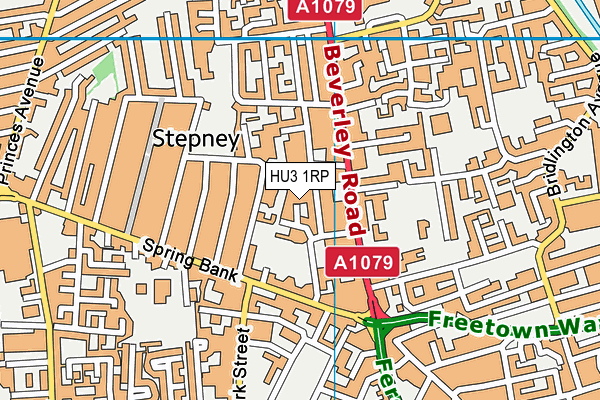 HU3 1RP map - OS VectorMap District (Ordnance Survey) HU3 1RP map - OS VectorMap District (Ordnance Survey)