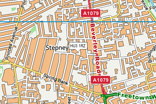 HU3 1RZ map - OS VectorMap District (Ordnance Survey) HU3 1RZ map - OS VectorMap District (Ordnance Survey)