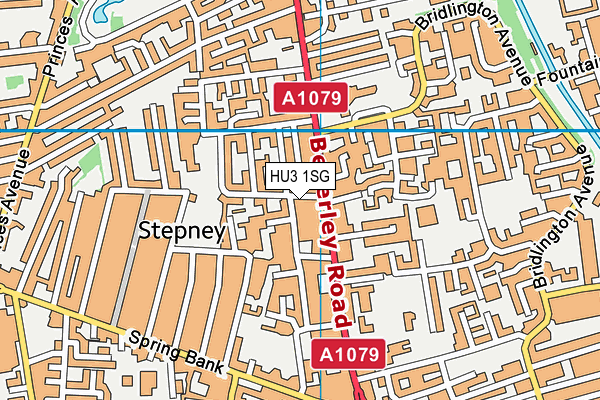 HU3 1SG map - OS VectorMap District (Ordnance Survey)