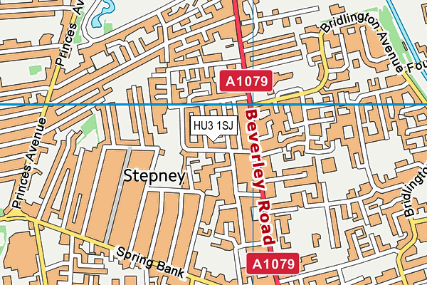 HU3 1SJ map - OS VectorMap District (Ordnance Survey)