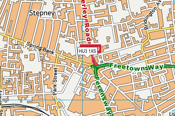 HU3 1XS map - OS VectorMap District (Ordnance Survey) HU3 1XS map - OS VectorMap District (Ordnance Survey)