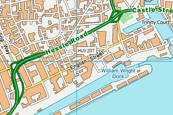 HU3 2DT map - OS VectorMap District (Ordnance Survey)