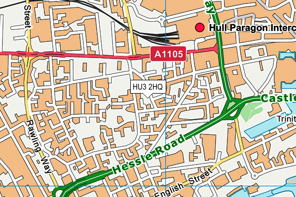 HU3 2HQ map - OS VectorMap District (Ordnance Survey)