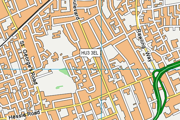 HU3 3EL map - OS VectorMap District (Ordnance Survey) HU3 3EL map - OS VectorMap District (Ordnance Survey)