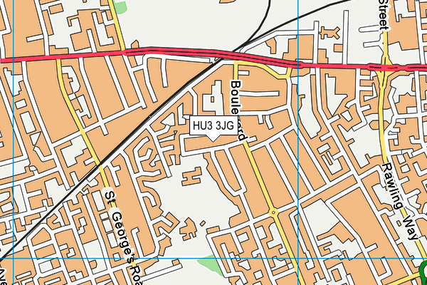 HU3 3JG map - OS VectorMap District (Ordnance Survey)