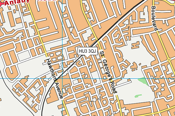 HU3 3QJ map - OS VectorMap District (Ordnance Survey) HU3 3QJ map - OS VectorMap District (Ordnance Survey)