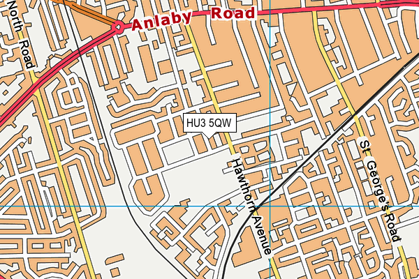 HU3 5QW map - OS VectorMap District (Ordnance Survey) HU3 5QW map - OS VectorMap District (Ordnance Survey)