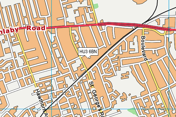 HU3 6BN map - OS VectorMap District (Ordnance Survey) HU3 6BN map - OS VectorMap District (Ordnance Survey)