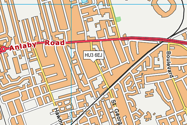 HU3 6EJ map - OS VectorMap District (Ordnance Survey)