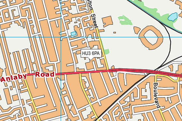 HU3 6PA map - OS VectorMap District (Ordnance Survey)