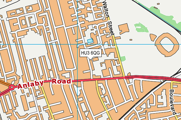 HU3 6QG map - OS VectorMap District (Ordnance Survey)