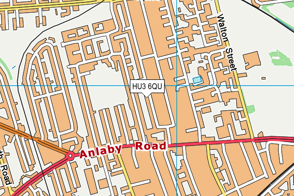 HU3 6QU map - OS VectorMap District (Ordnance Survey)