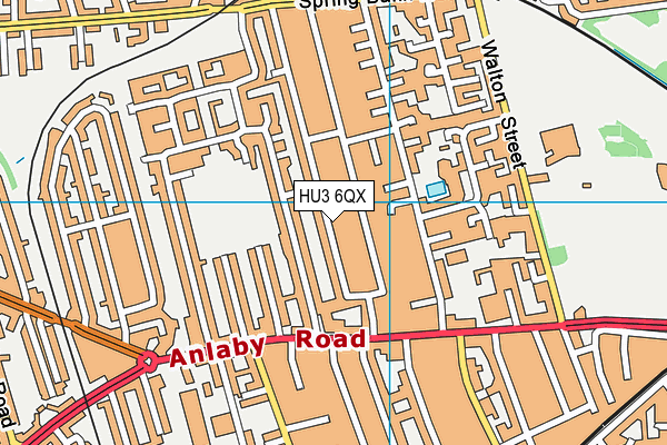 HU3 6QX map - OS VectorMap District (Ordnance Survey)