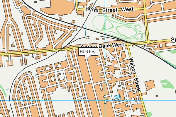 HU3 6RJ map - OS VectorMap District (Ordnance Survey)